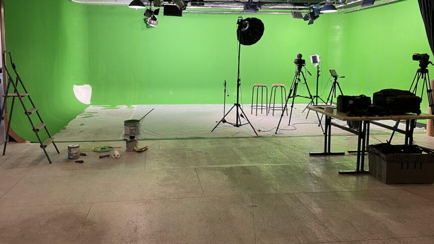 plateau tournage fond vert pour incrustation